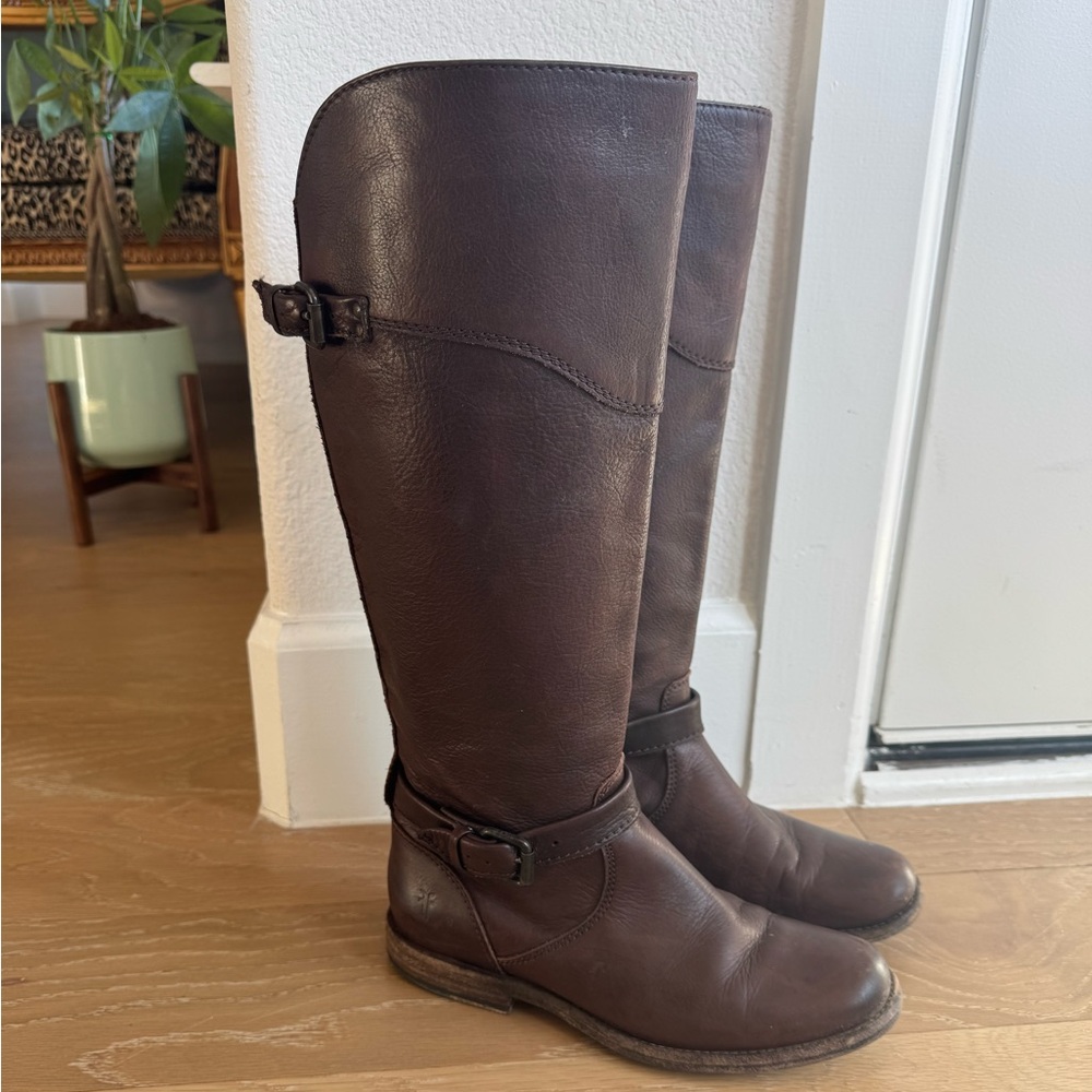 Frye Brown Leather Knee-High Boots - Size 7B